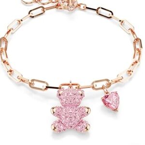 SWAROVSKI Pink Teddy bracelet Bear, Pink, RoseRose Gold Bracelet Charm